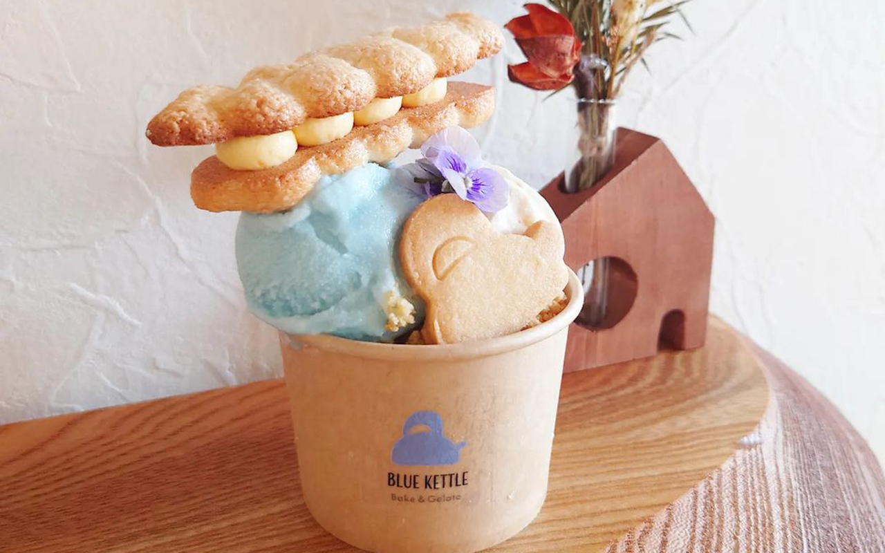 パティシエが作るお菓子とジェラート カフェ Blue Kettle 堺市堺区の東湊駅より徒歩約1分の所に7月13日オープン